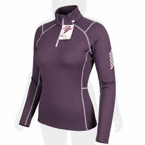 Helly Hansen Base Layer Top Half Zip Womens Medium‎ Merino Wool 225g Purple